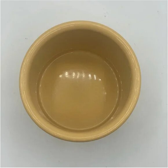 Longaberger Pottery Woven Traditions Butternut Yellow 1 Pint Crock Canister - Picture 3 of 6